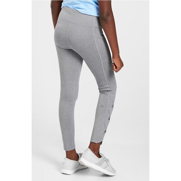 Athleta Girl L 12 Cobblestone Grey Heather Fold You So Tight Activewear Leggings - Picture 13 of 13